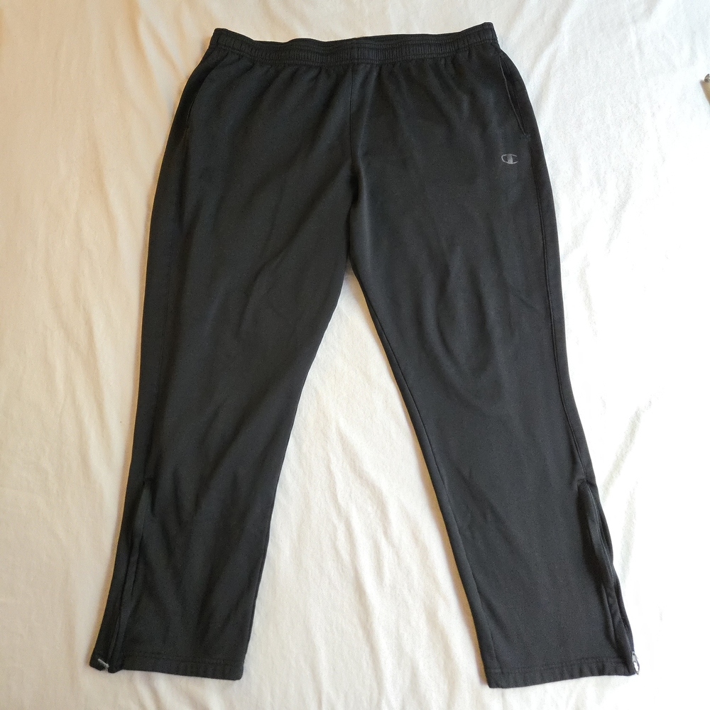 Champion PowerTrain Fleece Lined Black Joggers Zipper Cuff